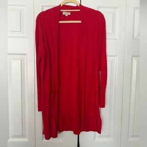 LOFT Vibrant Red Women's Cardigan, size large